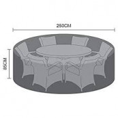 Rw 6 seat set with 135cm round table lazy susan brown