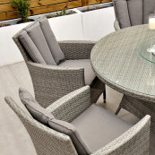 Cuba 6 seat set with 135cm round table light grey