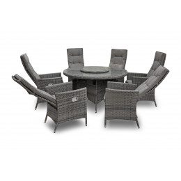 Rw 6 seater round reclining set with lazy susan