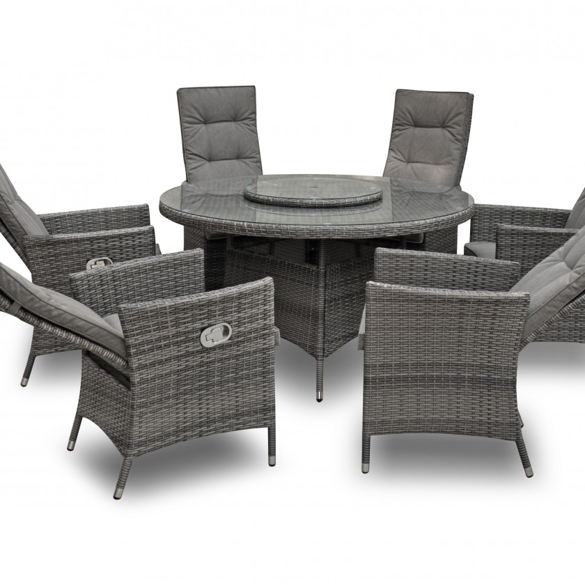 Montreal - 6 Seater Round Reclining Set with Lazy Susan