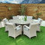 Sorrento 6 seat set with 135cm round table white washed