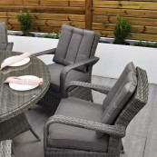 Ottawa 6 seater set with 155cm round table with lazy susan grey
