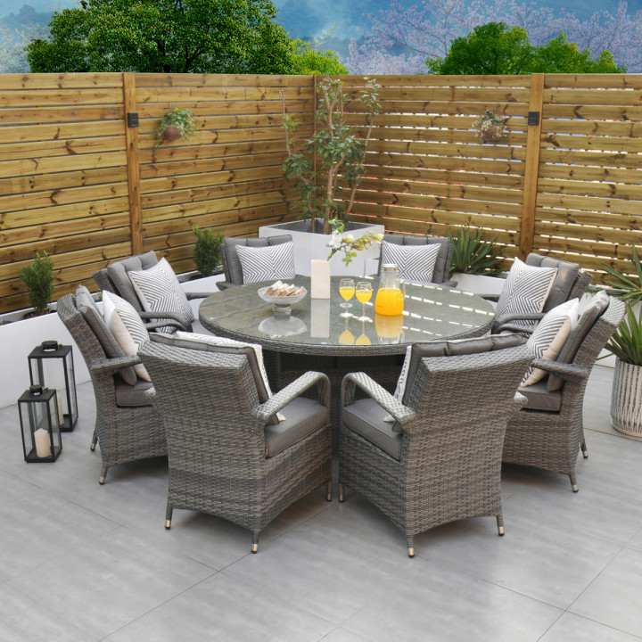 Giardina 8 seater set with lazy susan