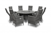 Rw 8 seater round reclining set with lazy susan