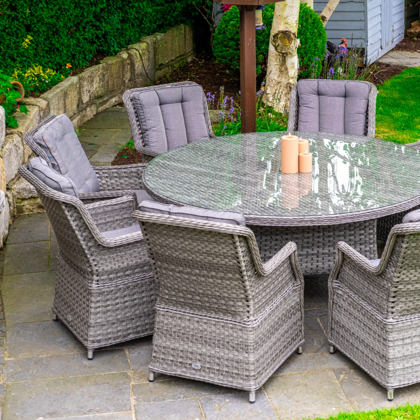 Seater Grey Wicker Bistro Set Bali Seat Set With 170cm Round