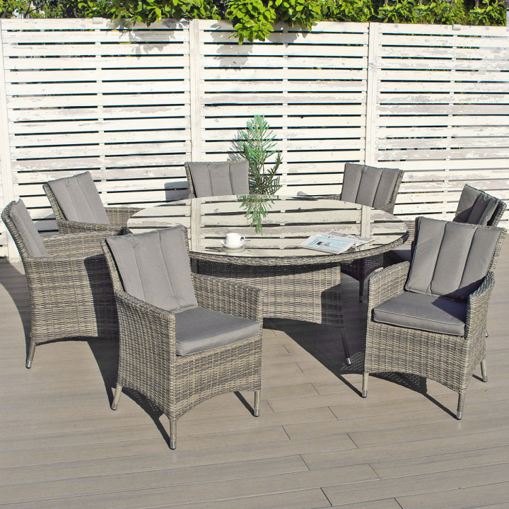 Oxford 8 seater round set dark