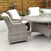 Yale 8 seat set with 170cm round table light grey