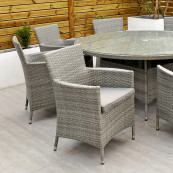 Cuba 8 seat set with 170cm round table light grey