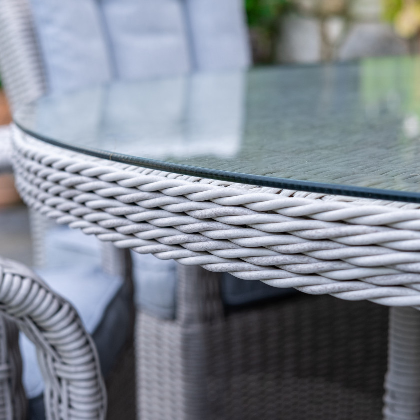 Sorrento - 8 Seat Set with 170cm Round Table (White Washed)