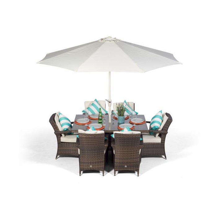 Giardina 6 seater rectangle set dark