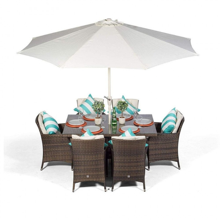 Sahara 6 seater rectangle set with ice bucket dark