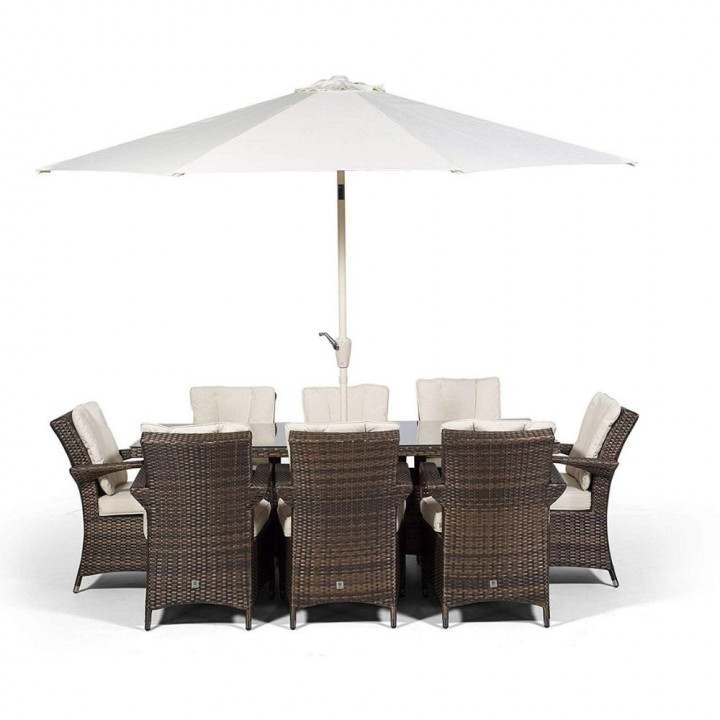 Rw bari 8 seater rectangle set dark