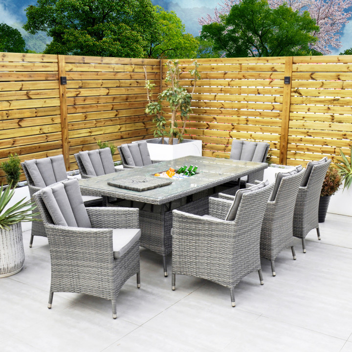 Sahara 8 seater rectangle set with ice bucket