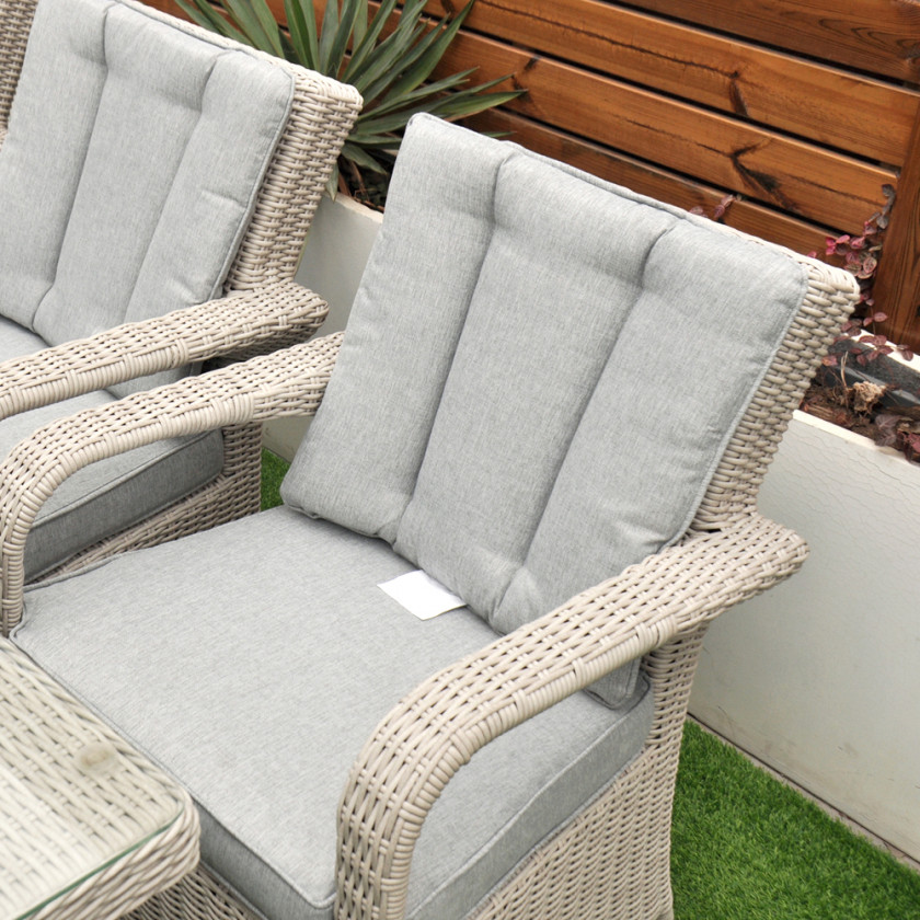 Sorrento - 8 Seat Set with 200 cm Rectangular Table (White Washed)