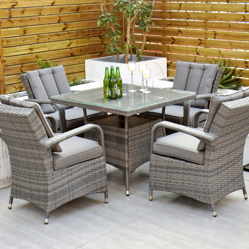 Ottawa - 4 Seat Set with Square Table (Grey)