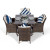 Montreal 4 seat set with square table ice bucket dark brown