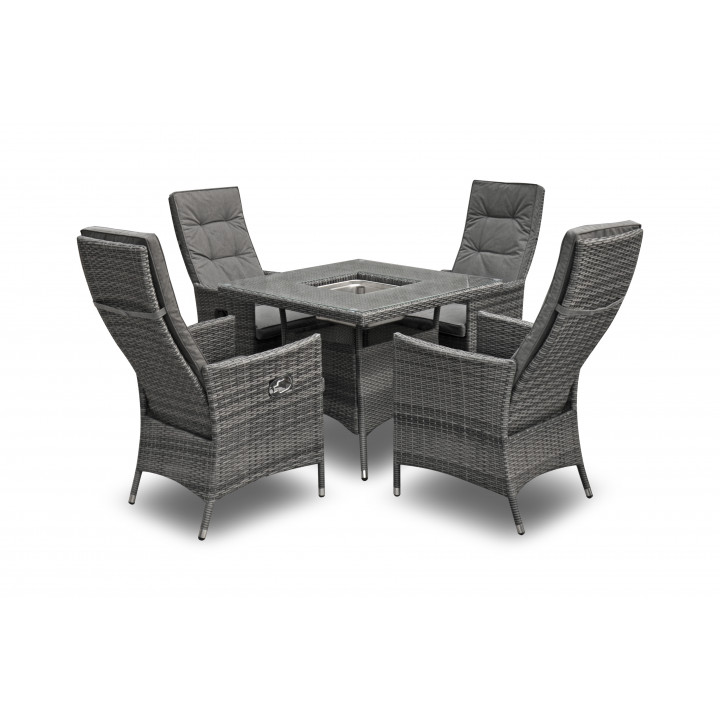Rw 4 seater square reclining set with ice bucket