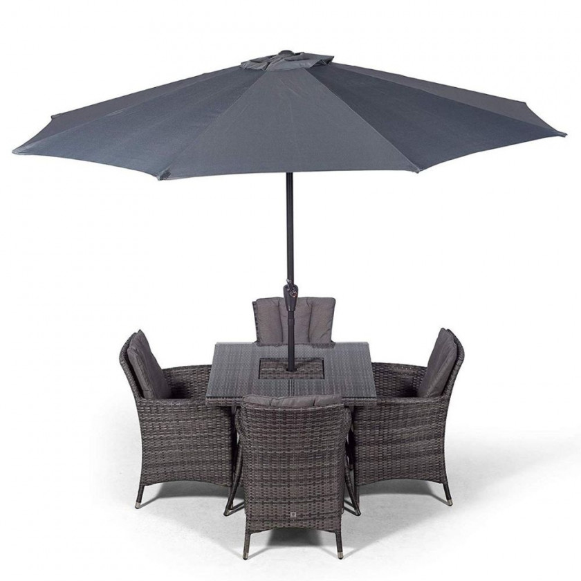 Montreal - 4 Seat Set with Square Table & Ice Bucket (Dark Grey)