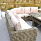Rw extra long corner sofa set with rising table