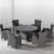 Genoa 6 seat set with 135cm round table dark grey
