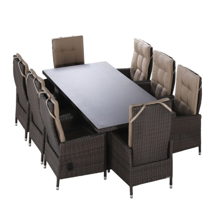 Milan 8 seater rectangle set