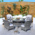 Parma 4 seater set with 120cm round table grey