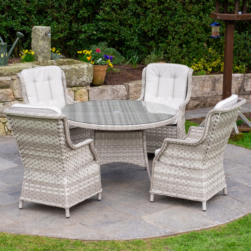 Ravenna - 4 Seater Set (White Washed)