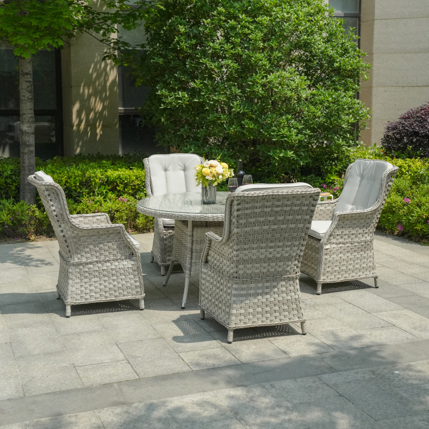 Ravenna - 4 Seater Set (White Washed)