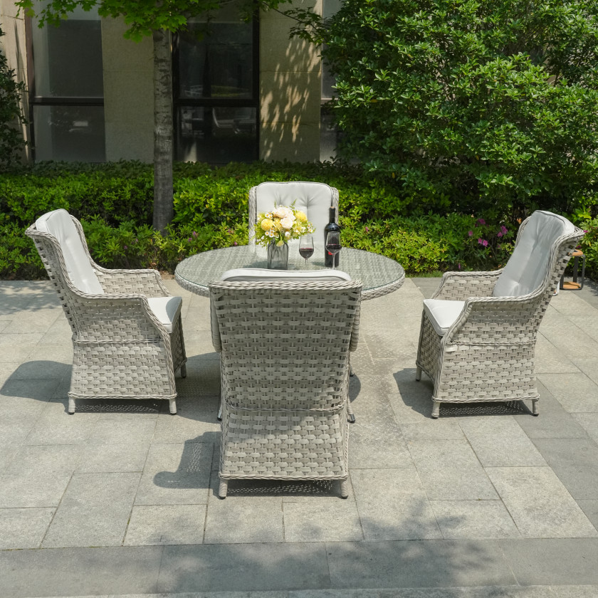Ravenna - 4 Seater Set (White Washed)