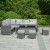 Ravenna corner sofa set with rectangular firepit table grey