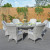Parma 6 seater set with 135cm round table white washed