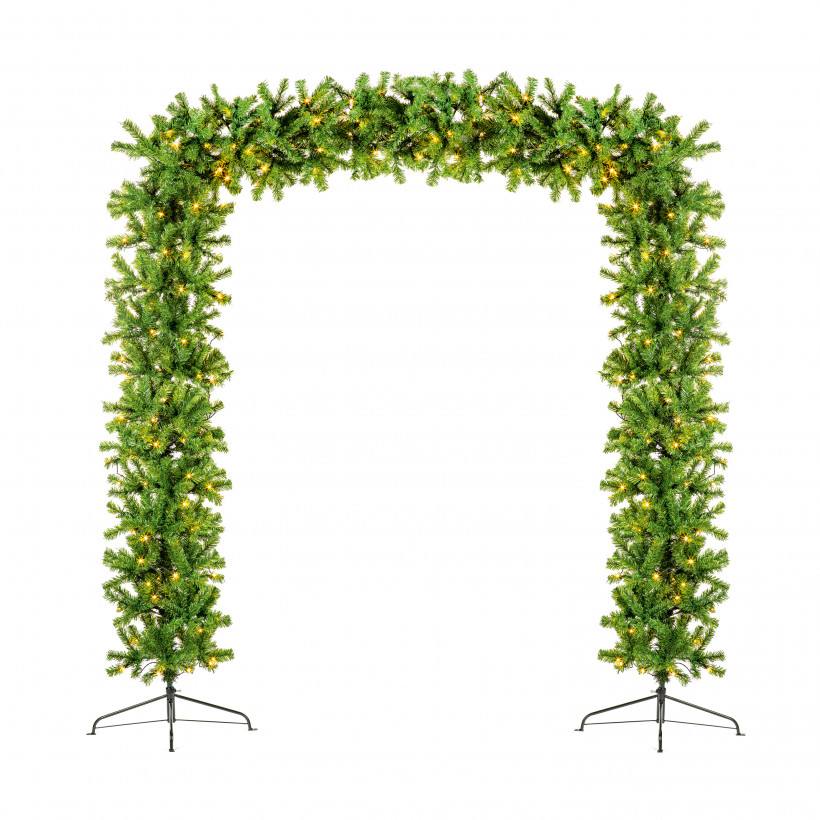 8ft Prelit Christmas Tree Arch with Warm White LED Lights Rathwood