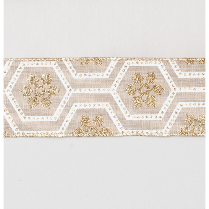 Glitter flake natural ribbon
