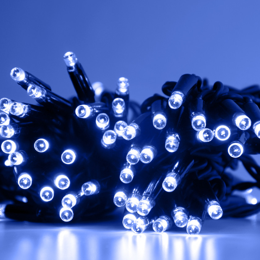 100L Static  Heavy Duty Connectable  String Lights - Blue