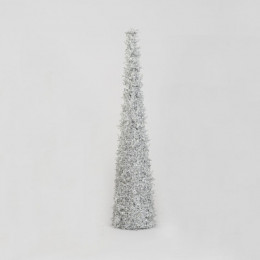 76cm crystal bead conetree silver